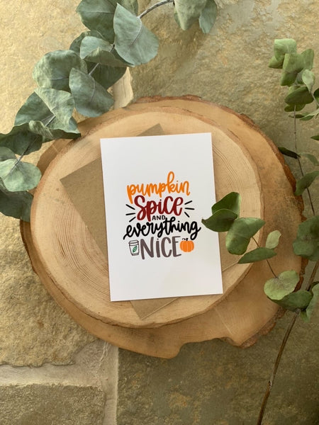 Pumpkin Spice & Everything Nice 2022 Autumn Seasonal Wall Home Decor Print