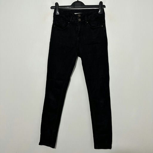Topshop Black Skinny Jeans W25 L28 Cotton Blend Moto Petite Kristen