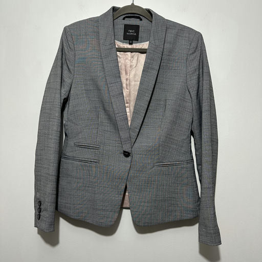 Next Ladies Jacket Blazer Grey Size 12 Polyester