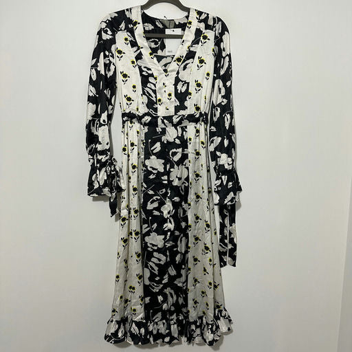 ASOS Floral Multicoloured Long Sleeve Midi Dress Size 4