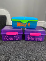 Personalised Name Set Of 2 School Water Bottle & Lunch Box Sticker Labels
