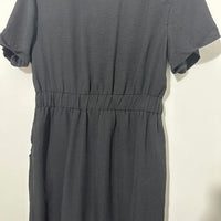 ASOS Black A-Line Dress Size 10 Polyester Midi Summer Short Sleeve