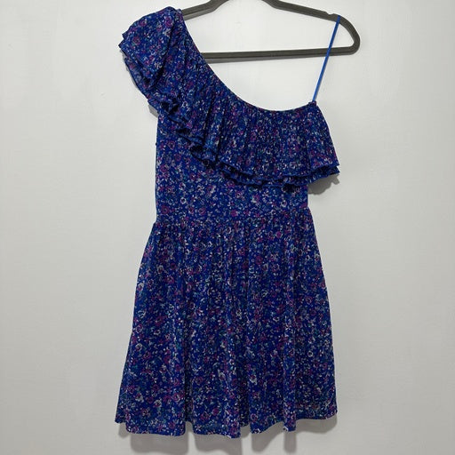 Miss Selfridge Ladies  Skater Dress Blue Size 8 Polyester Short Purple Floral