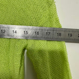 Zara Ladies Green Cardigan Jumper Size S Viscose Scoop Neck Neon Knit