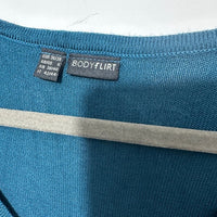 BodyFlirt Ladies Jumper Pullover Blue Size S Small Viscose V-Neck Knitted