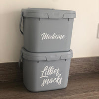Personalised Custom 4cm Tall Any Wording Recycle Box Caddy Bin Organise Sticker Vinyl Labels - Assorted Fonts (See Second Image)