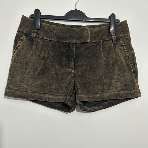 M&S Ladies Shorts Biker Brown Size 12 Cotton Blend Limited Collection