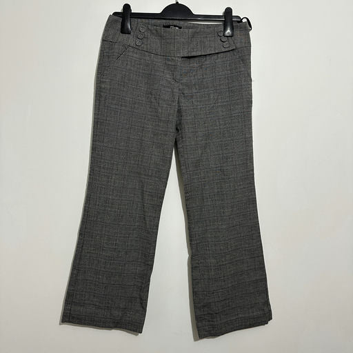 Jane Norman Ladies Trousers Dress Pants Grey Size 8 Polyester Wide Leg