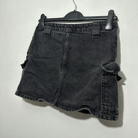 Topshop Ladies Skirt Mini Black Size 8 100% Cotton Short Denim Pockets