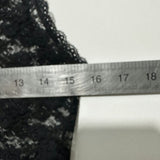 M&S Ladies Tank Top  Black Size 10 Polyamide Sleeveless Lace Floral Sheer