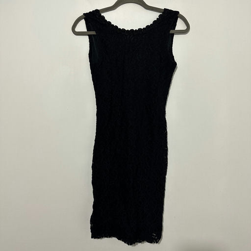 Wallis Black Bodycon Dress Size 8 Knee Length Nylon Lace Ladies