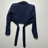 4th Reckless Ladies Jacket Blazer Blue Size 6 Polyester Navy Button Wrap Around