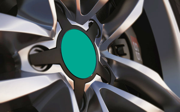 Aqua Green Standard Universal Fit Alloy Wheel Centre Cap Badges (Pack of 4)