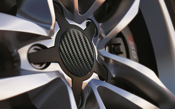 Black Carbon Standard Universal Fit Alloy Wheel Centre Cap Badges (Pack of 4)