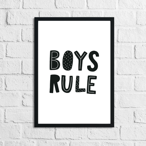 Scandinavian Boy's Rule Children's Nursery Bedroom Wall Decor Print