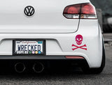 Skull Crossbones Bumper Car Sticker