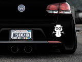 Adorable Snowman Bumper Car Sticker