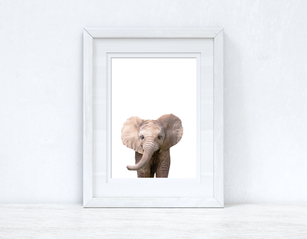 Baby Elephant Wild Animal Unisex Nursery Children's Room Wall Decor Print