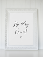 Be My Guest Heart 2022 Bedroom Guest Room Wall Decor Print