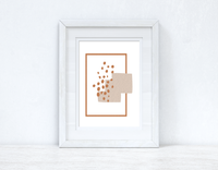 Beige & Terracotta Brown Abstract 4 Colour Shapes Home Wall Decor Print