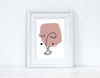 Blush Pinks Face Abstract 1 Colour Shapes Home Wall Decor Print