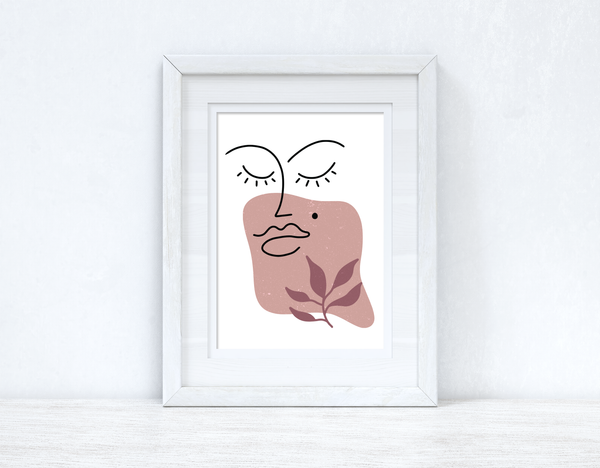 Blush Pinks Face Abstract 2 Colour Shapes Home Wall Decor Print