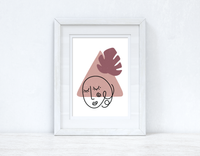 Blush Pinks Face Abstract 3 Colour Shapes Home Wall Decor Print