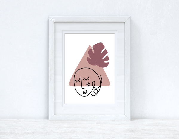 Blush Pinks Face Abstract 3 Colour Shapes Home Wall Decor Print