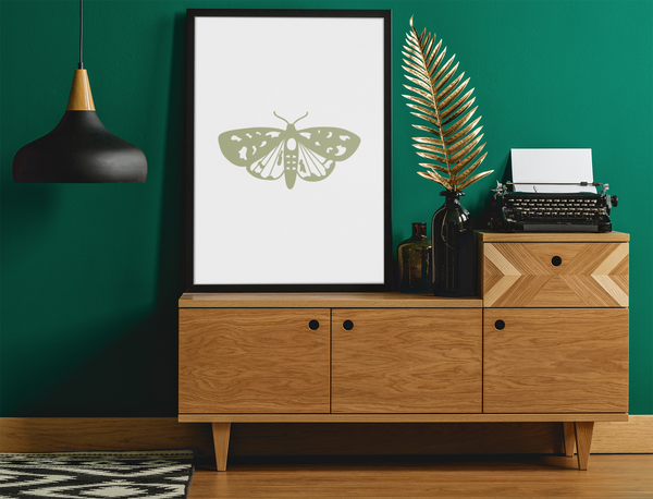 Boho Moth 2022 Boho Hippie Simple Home Wall Decor Print