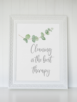 Cleaning Is The Best Therapy Hinch Cleaning Home Wall Decor Print
