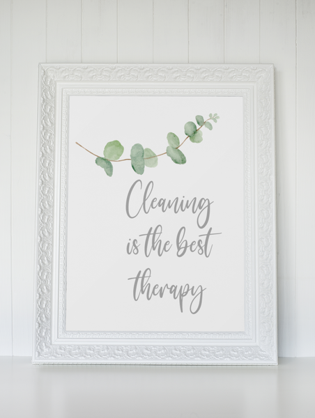 Cleaning Is The Best Therapy Hinch Cleaning Home Wall Decor Print