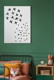 Cross & Dots Black Monochrome Boho Children's Room Wall Bedroom Decor Print