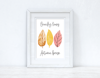 Crunchy Leaves Autumn Breeze Watercolour Leaves Autumn 2021 Seasonal Wall Home Decor Print