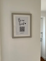 Be Our Guest Heart Wifi QR Scan Home Wall Decor Print