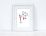 Endless Cocktails Here Summer Seasonal Alcohol Wall Home Decor Print