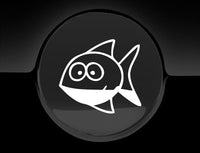 Funny Cartoon Fish Fuel Cap Cover Car Sticker