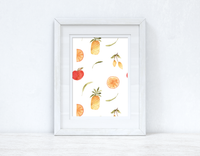 Fruity Summer White Summer Seasonal Wall Home Decor Print