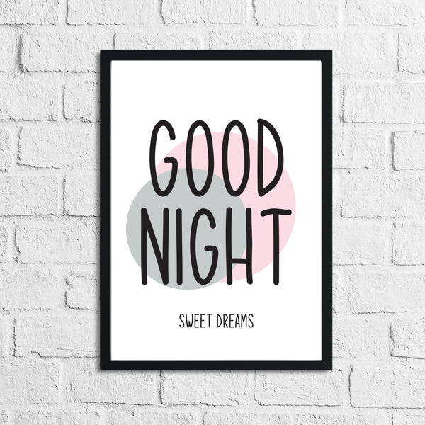 Goodnight Sweet Dreams 2 Children's Teenager Room Wall Decor Print