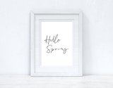 Hello Spring Script Spring Seasonal Wall Home Decor Print