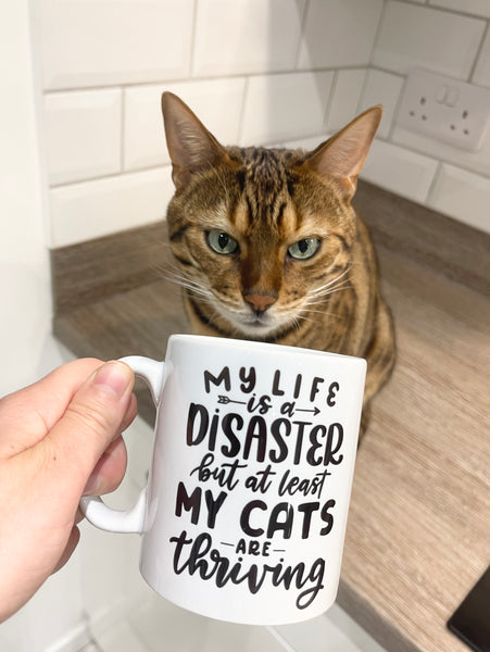 My Life Is A Disaster But At Least My Cats Are Thriving Mug