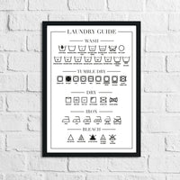Laundry Guide 2 Simple Wall Home Decor Print