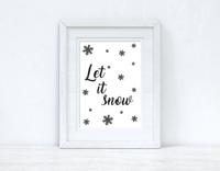 Let It Snow Christmas Seasonal Wall Home Decor Print