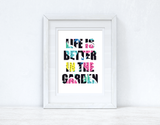 Life Is Better in The Garden Pineapples Summer Seasonal Wall Home Decor Print