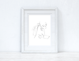 Line Work Woman Cafe Simple Home Bedroom Dressing Room Wall Decor Print