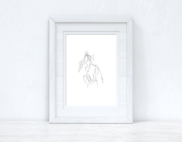 Line Work Woman With Bag Simple Home Bedroom Dressing Room Wall Decor Print