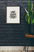 Love Grows Here Plant Obsessed Humorous Home Wall Decor Print