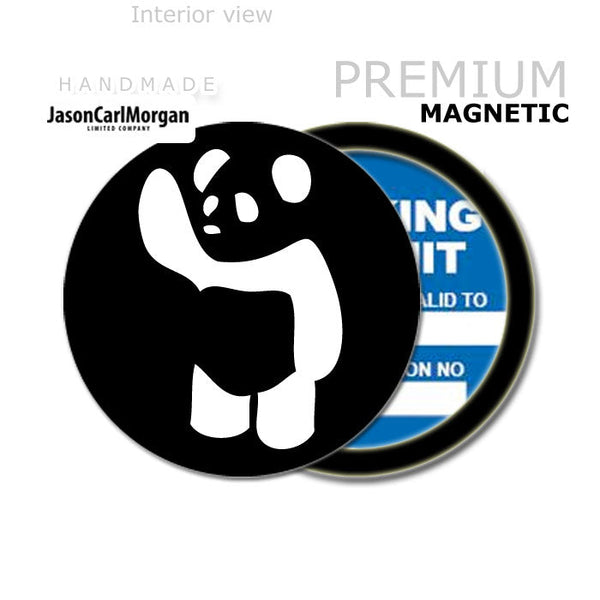 Waving Panda 90mm Magnetic Parking Permit Windscreen Disc Holder