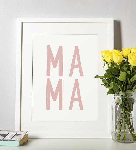 MAMA Pink Mothers Day 2022 Home Simple Room Wall Decor Print