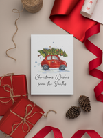 Christmas Wishes Tree Car From Surname Seasonal Hammered Card & Envelope