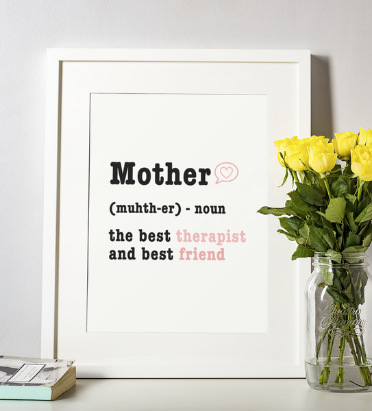 Mothers Day Mum Definition Pink 2022 Home Simple Room Wall Decor Print